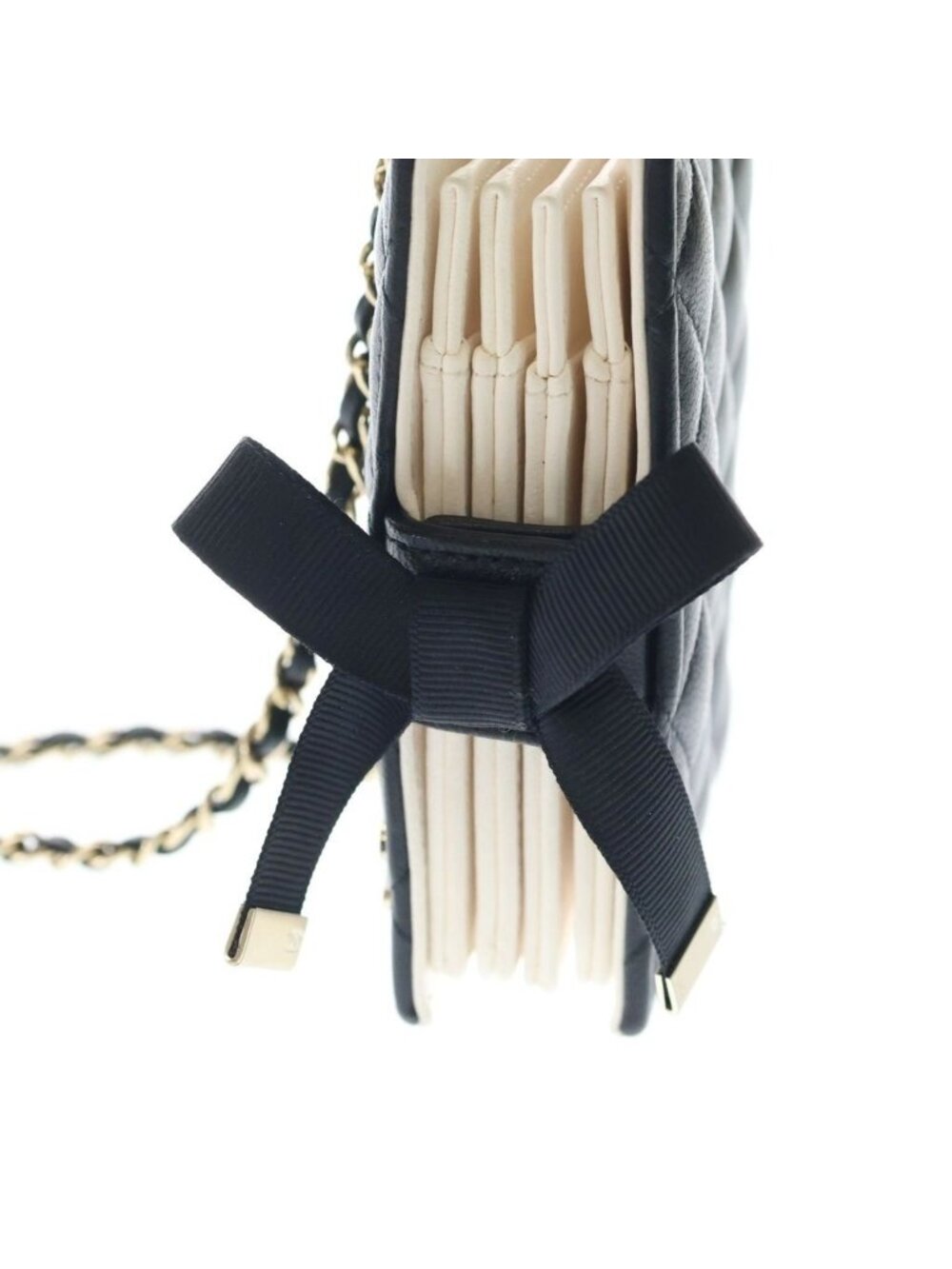 Chanel Book Card Case Mini Bag Chain Black Lambskin Gold - Picture 6 of 6